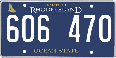 RI license plate 606470