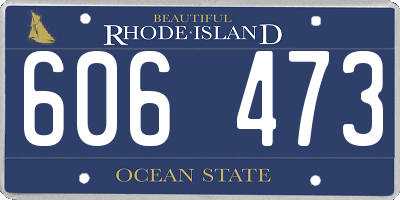 RI license plate 606473