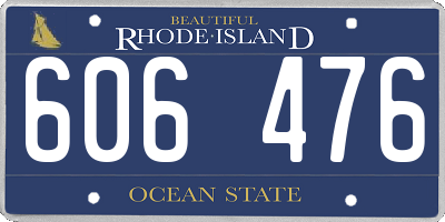 RI license plate 606476