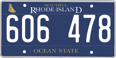 RI license plate 606478