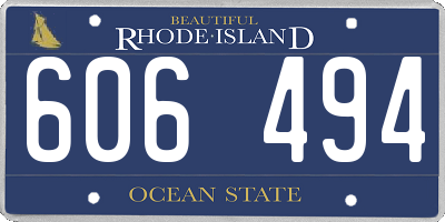 RI license plate 606494