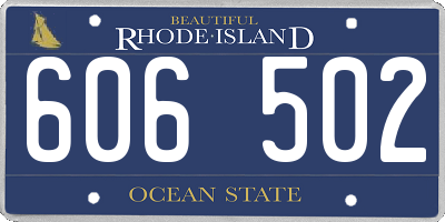 RI license plate 606502
