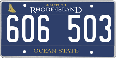 RI license plate 606503