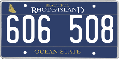 RI license plate 606508