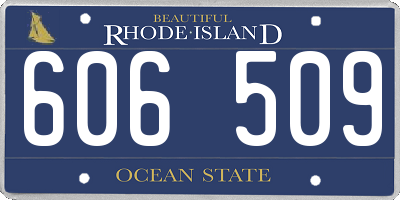 RI license plate 606509