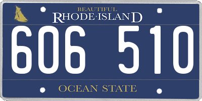 RI license plate 606510