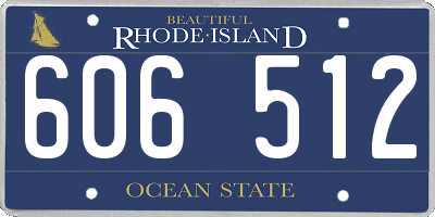 RI license plate 606512