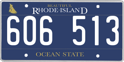 RI license plate 606513
