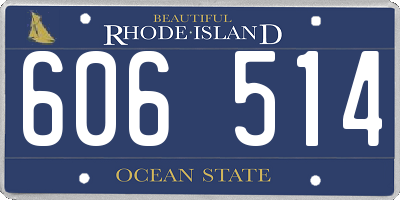 RI license plate 606514
