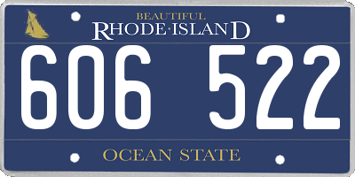 RI license plate 606522