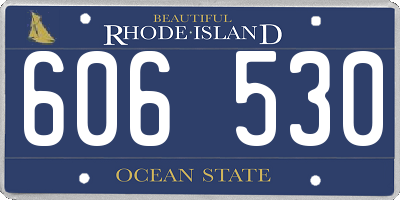 RI license plate 606530