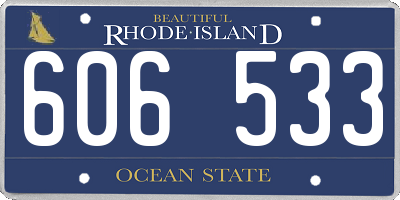 RI license plate 606533