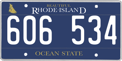 RI license plate 606534