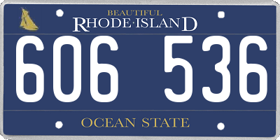 RI license plate 606536