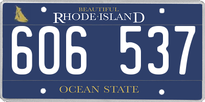 RI license plate 606537