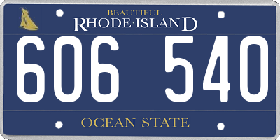 RI license plate 606540
