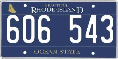 RI license plate 606543