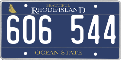 RI license plate 606544