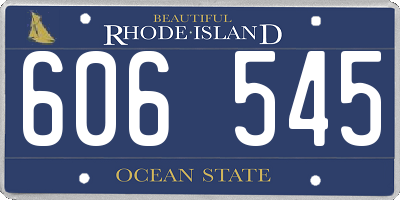 RI license plate 606545
