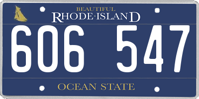 RI license plate 606547