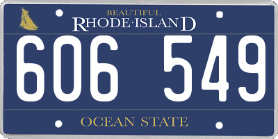 RI license plate 606549