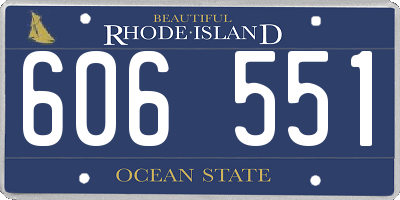 RI license plate 606551