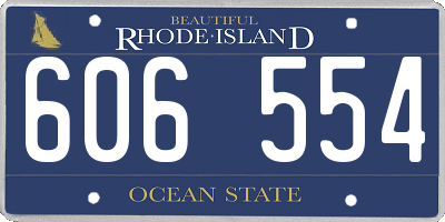 RI license plate 606554