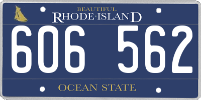 RI license plate 606562