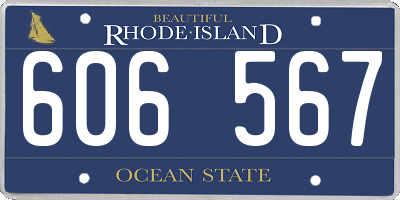 RI license plate 606567