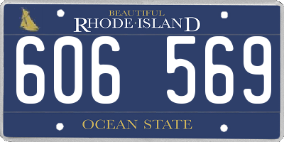RI license plate 606569