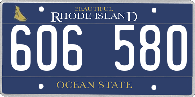 RI license plate 606580