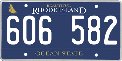 RI license plate 606582