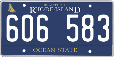 RI license plate 606583