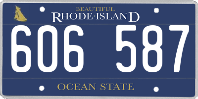 RI license plate 606587