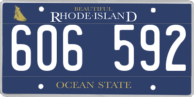 RI license plate 606592