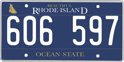 RI license plate 606597