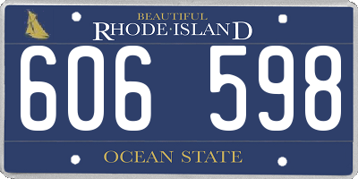 RI license plate 606598