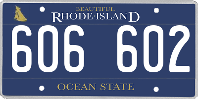 RI license plate 606602