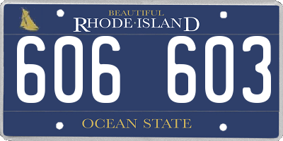 RI license plate 606603