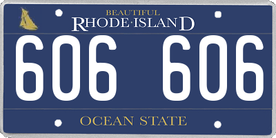 RI license plate 606606
