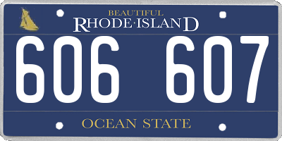 RI license plate 606607