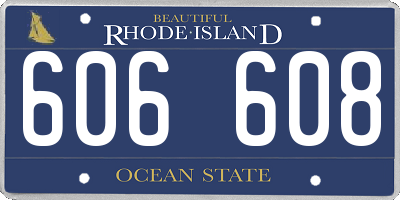 RI license plate 606608