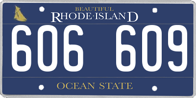 RI license plate 606609