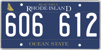 RI license plate 606612