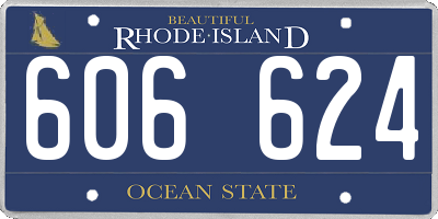 RI license plate 606624