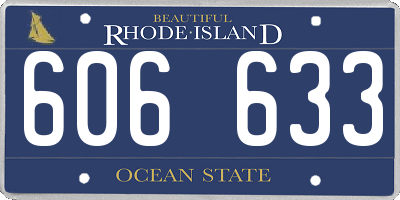 RI license plate 606633