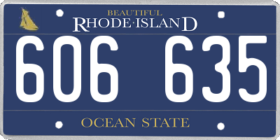 RI license plate 606635