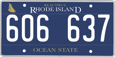 RI license plate 606637