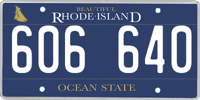 RI license plate 606640