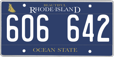RI license plate 606642